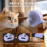 Self-Cleaning Brush - Antistatic - Pet - 3-in-1 - Purple - 1st
