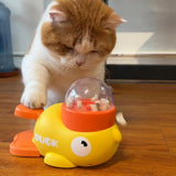 Pet Feeder - Toy - Automatic - Yellow Duck - 1st - Side View