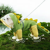 Pet Raincoat-With Belt-Reflective Strips-Green-XXL-1pc - Front View