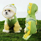 Pet Raincoat-With Belt-Reflective Strips-Green-XXL-1pc - Side View