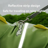 Pet Raincoat-With Belt-Reflective Strips-Green-XXL-1pc - Top-Down View
