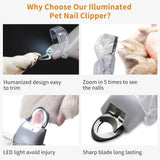 Pet Nail Clippers with LED Light - Cleaning - Orange - 1pc - 45-Degree Angle