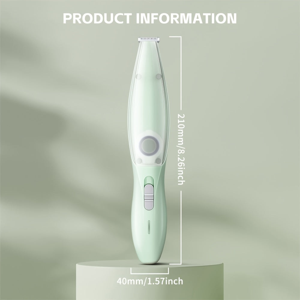Small Animal Hair Trimmer-Hair Suction Cup-Rechargeable-Quiet-Green-1st