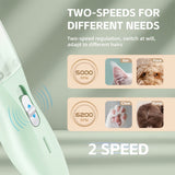 Small Animal Hair Trimmer-Hair Suction Cup-Rechargeable-Quiet-Green-1st - Side View