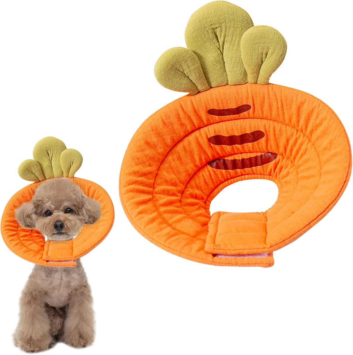 Pet Cone Collar - Soft - Prevents Licking and Biting - Carrot - Small - 1st