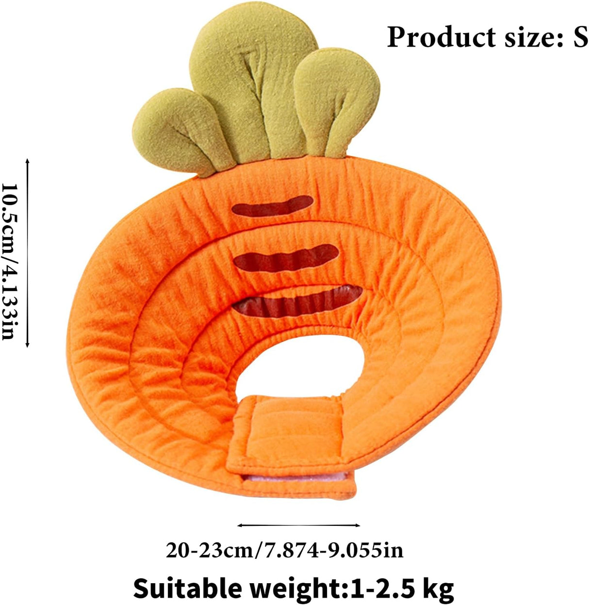 Pet Cone Collar - Soft - Prevents Licking and Biting - Carrot - Small - 1st