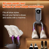 Shoe dryer - Foldable button dryer - Silent device - With timer - Black and purple - 1 pack - Front View