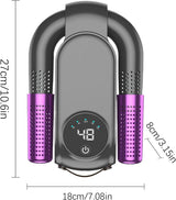 Shoe dryer - Foldable button dryer - Silent device - With timer - Black and purple - 1 pack - 45-Degree Angle