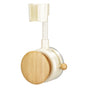 Adjustable Suction Cup Shower Head Holder with Flexible Arm, No-Drill Handheld Shower Bracket for Smooth Walls, Wood Effect