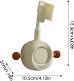 Adjustable Vacuum Suction Shower Head Holder with Hook, No-Drill Handheld Shower Bracket for Smooth Bathroom Walls, Beige