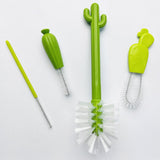 Bottle brush - bottle brush - cleaning brush - cactus shape - includes bottle brush, nipple brush, detail brush and straw brush - suitable for bottle drying rack - Front View