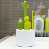 Bottle brush - bottle brush - cleaning brush - cactus shape - includes bottle brush, nipple brush, detail brush and straw brush - suitable for bottle drying rack - Side View