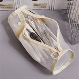 Pencil Case Pen Holder Transparent Large Capacity Off White 1 Piece - Side View