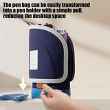Telescopic Pen Holder - Large Capacity - Dark Blue - 1 Pack - Front View