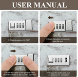 Diary with combination lock, waterproof leather, marble pattern, gray, 1 pack