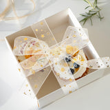 Gift ribbon - Mesh wrapping tape - Star pattern - 9 meters - 1 pack