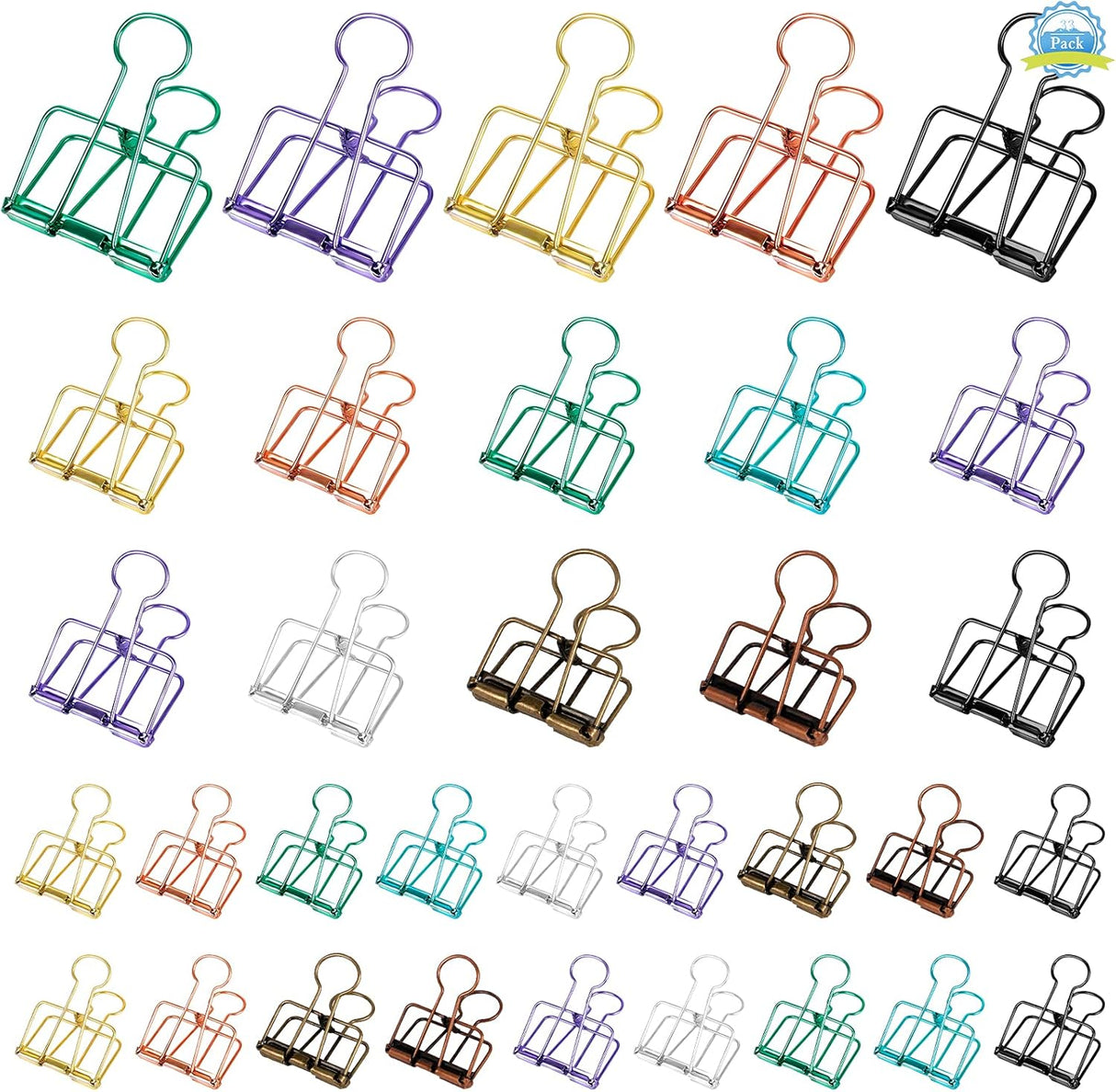Ring binders - Hollow metal - 49/32/20 mm - Colored rings - 33 pieces
