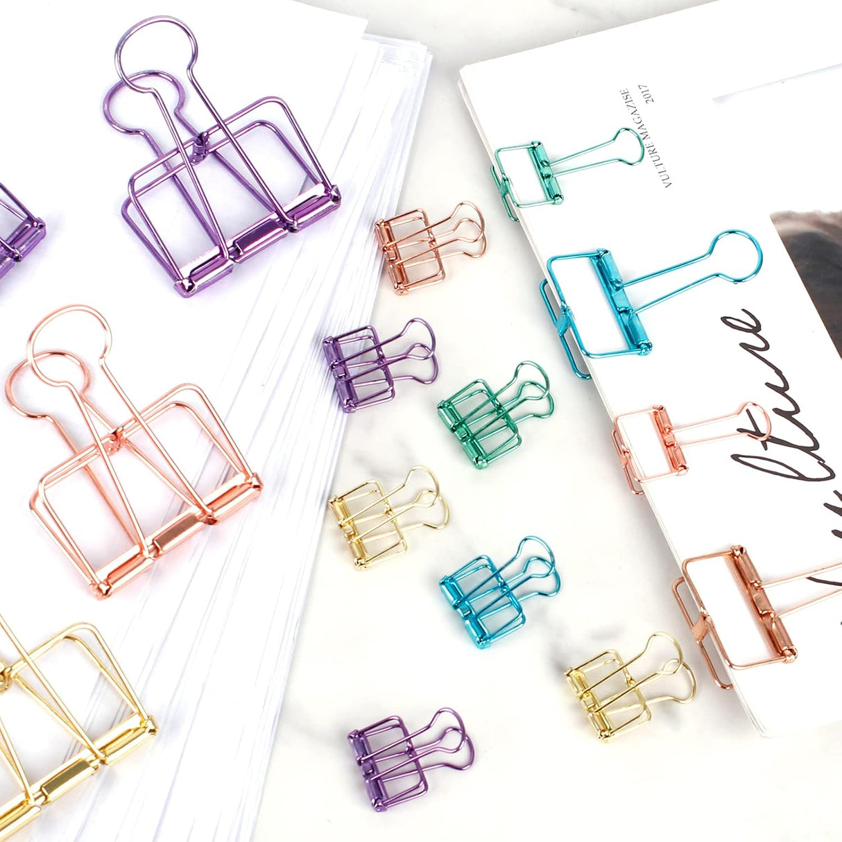 Ring binders - Hollow metal - 49/32/20 mm - Colored rings - 33 pieces
