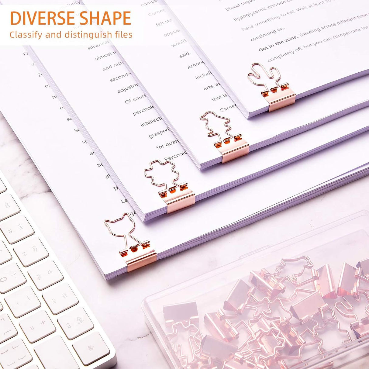 Ring binder - Suitable for office and school - Multifunctional - Rose gold - 24 pieces
