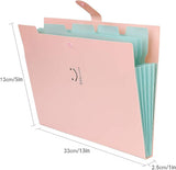 Folders - Snap closure - Accordion style - 5 compartments - Smiley face - 4 pieces - Top-Down View