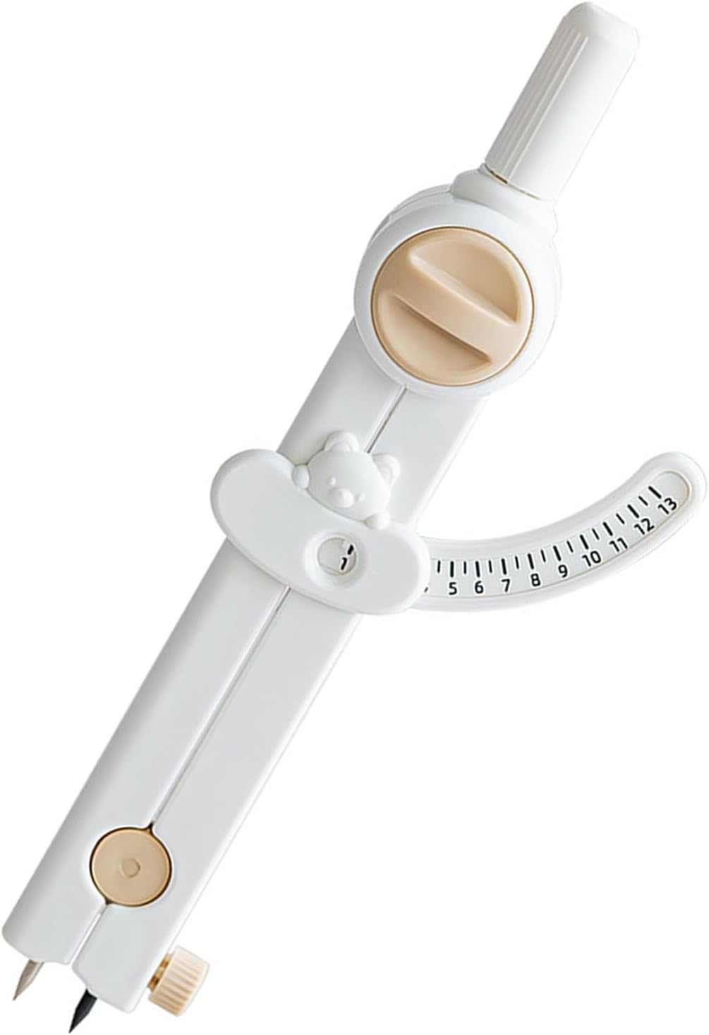 Compass - for drawing circles - adjustable scale - white - 1 piece