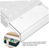 Under Desk Storage Box - Hidden Drawer - No Punching - Large Capacity - 1 Pack - 45-Degree Angle