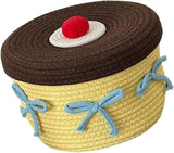 Storage Basket - Woven Cotton - Dustproof Desk Ornaments - 1 Pack - Side View