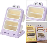 Storage Box - Fun Desk Decorations - Plastic Storage Bucket - Purple - 1 Pack - Side View