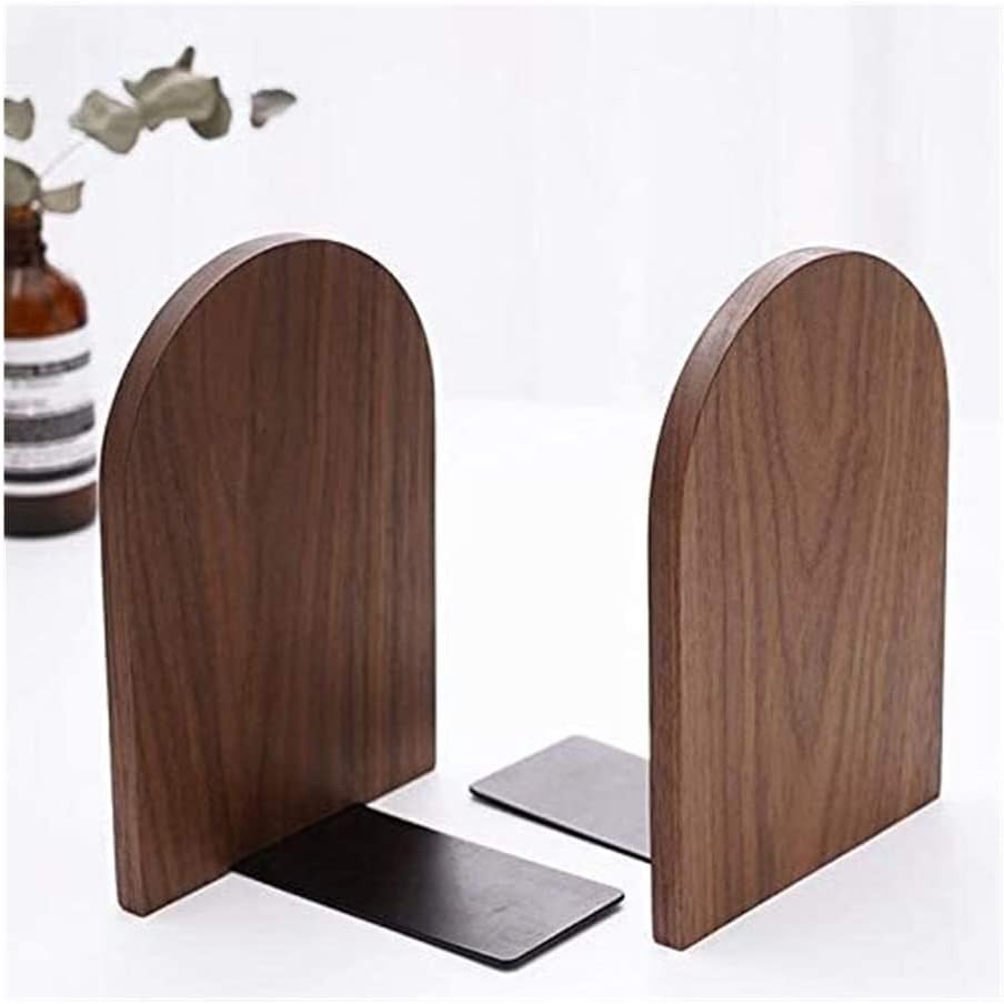 Bookends - Non-slip bookends - Heavy duty wooden bookends - Removable - 2-pack
