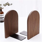 Bookends - Non-slip bookends - Heavy duty wooden bookends - Removable - 2-pack