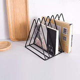 Bookends - Metal Stand - Folder - Black 9-Grid - 1 Pack - Side View