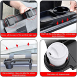 Car Key Box - Door and Window Pocket Accessory Organizer - with Cup Holder - Car Window Organizer - Key and Phone Organizer - Black - Side View