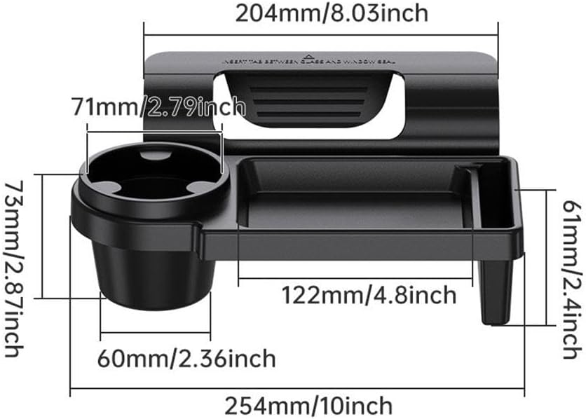 Car Key Box - Door and Window Pocket Accessory Organizer - with Cup Holder - Car Window Organizer - Key and Phone Organizer - Black