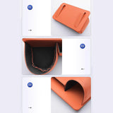 Car Key Box - Handy Bottle Holder for the Back Seat - Car Interior Accessory for Campers and Trucks - Orange - Leather - Side View