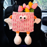 Car Key Box - Fun storage box for the car with hanging compartment - Scratch-resistant storage bag for the backseat - Handy car accessory - Large capacity - Pink - Front View