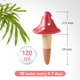 Self-Watering Spikes, Mushroom-Shaped Plant Watering Balls, Irrigation, Terracotta Watering Device, Garden Irrigation for Indoor and Outdoor Plants, 4-Pack - Side View