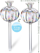 Large Plant Watering Balls (2-Pack), Iridescent Glass Cactus Self-Watering Globe, Glass Watering Device for Potted Plants - 4.7 oz/140 ml Capacity, Automatic Irrigation System, Cute Garden Gift - Side View