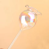 Plant Watering Balls Self-Watering Spikes Hand-Blown Laser Colorful Glass Plant Watering Balls Devices for Indoor & Outdoor Fill from Top 2 Stripe Flower Shape - 45-Degree Angle
