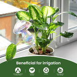 Plant Watering Balls - 2 Pack Self-Watering Planter Inserts, Plant Watering Devices, Glass Watering Balls for Houseplants, Mushroom Watering Balls, Top-Fill Watering Systems - Front View