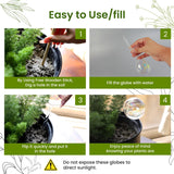 Iridescent self-watering balls, glass rainbow plant watering balls, self-watering planter insert, automatic indoor plant watering, plant watering devices, plant watering balls, watering ball - Side View