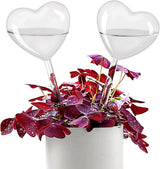 Self-watering plant watering balls, hand-blown glass plant watering balls, watering balls for indoor and outdoor plants, 2 hearts