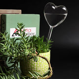 Self-watering plant watering balls, hand-blown glass plant watering balls, watering balls for indoor and outdoor plants, 2 hearts - 45-Degree Angle