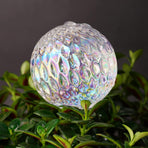 Glass Self-Watering Plant Balls, 2-Pack, Pearlescent, Clear Iridescent, Plant Watering Device, Diamond Pattern, Self-Watering Balls, Planter Insert, Decorative Holiday Watering Spikes
