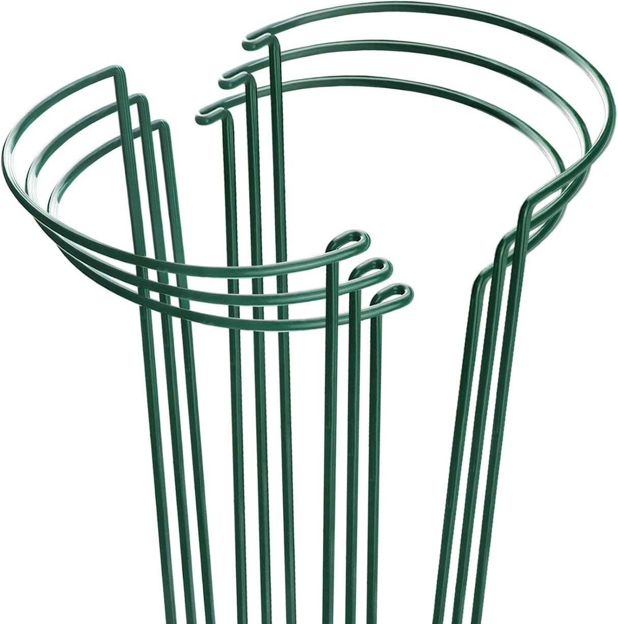 Plant Support Poles, 6-Pack Metal Peony Cages and Supports, Plant Support Cage for Garden Poles, Large Plant Support Ring for Outdoor and Indoor Use, Snake Plant, Peony, Flower Tendril (25cm W x 40cm H)