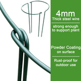 Plant Support Poles, 6-Pack Metal Peony Cages and Supports, Plant Support Cage for Garden Poles, Large Plant Support Ring for Outdoor and Indoor Use, Snake Plant, Peony, Flower Tendril (25cm W x 40cm H)