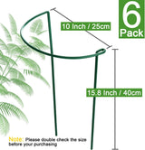 Plant Support Poles, 6-Pack Metal Peony Cages and Supports, Plant Support Cage for Garden Poles, Large Plant Support Ring for Outdoor and Indoor Use, Snake Plant, Peony, Flower Tendril (25cm W x 40cm H) - Top-Down View