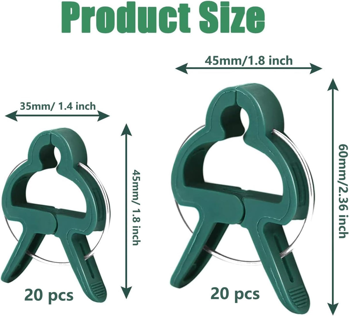 40 pieces plant clips, garden clips, plant clips, reusable tomato clips, multifunctional rattan plant clips, rose clips, sturdy cucumber clips, orchid clips, plant support, adjustable clips, green (20 large and 20 small)