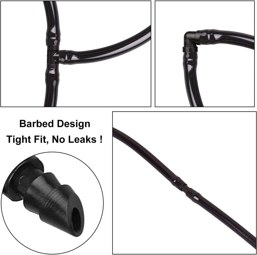 50 pieces Drip Irrigation 1/4" Tee with Barb, Barb Connectors Fit Universal 1/4 Inch Drip Hose, Irrigation Tee for Drip or Sprinkler System