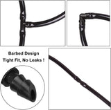 50 pieces drip irrigation 1/4' barb elbow fittings, barb connectors fit universal 1/4 inch hoses, irrigation elbow for sprinkler system - Side View