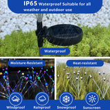 Solar garden lights, Christmas decoration, solar-powered fairy-tale outdoor lights, waterproof, 1-pack, 8 LEDs that move in the wind, dancing fireflies as light for garden decoration, yard, patio, path decoration